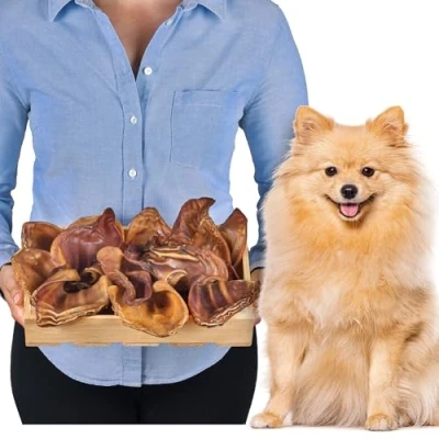 Abbildung von Schweineohren (20 Stück) Leckerlis für Hunde Hundeknochen große