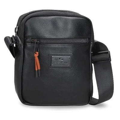Abbildung von Pepe Jeans Egham Umhängetasche Schwarz 17x22x6 cms Polyester, Schwarz, Talla única,