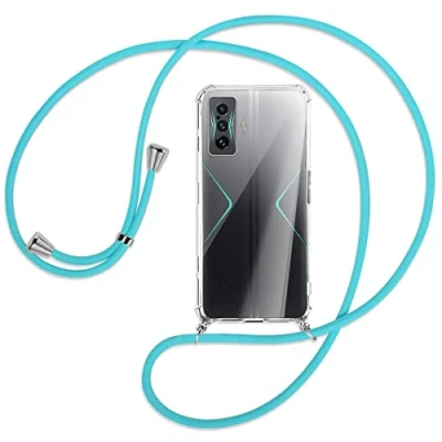 Abbildung von mtb more energy® Handykette kompatibel mit Xiaomi Poco F4 GT (6.67&#039;&#039;) türkis Smartphone Hülle zum Umhängen Anti Shock Full TPU Case
