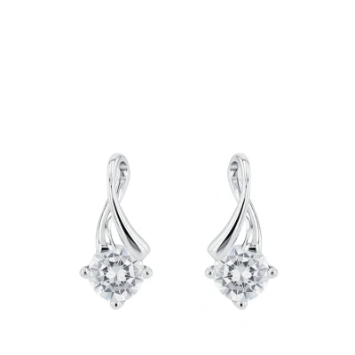Abbildung von Amor Ohrstecker 925 Sterling Silber Damen Ohrschmuck, mit Zirkonia synth., 1,5 cm, Silber, Kommt in Schmuck Geschenk Box, 2016098