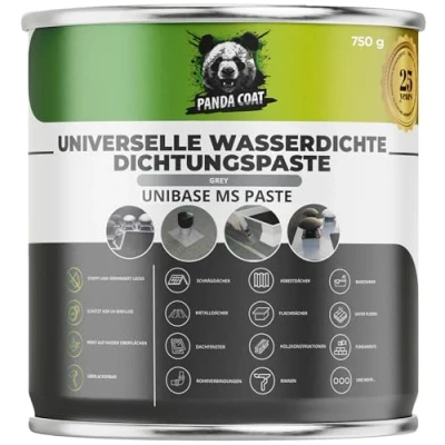 Abbildung von PandaCoat Wasserdichte Dichtmasse Flüssigkunststoff Flüssiggummi für Dachrinnen, Fugen &amp; Risse Bitumen Sofortige Abdichtung auf Nassen Trockenen Oberflächen UV beständig (750 g)