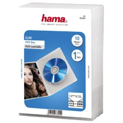 Abbildung von Hama DVD Jewel Case, Slim 10, Transparent, 10 Disks, Polypropylen (PP)