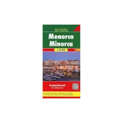 Abbildung von Menorca, Autokarte 1:50.000: 1:50.000. Touristische Informationen, Entfernungen in km, Marinas