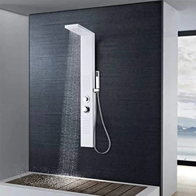 Abbildung von vidaXL Duscharmatur Duschpaneel System Aluminium Mattweiß