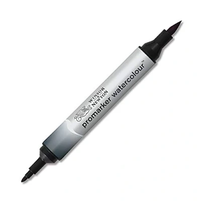 Abbildung von Winsor &amp; Newton 0201465 Aquarellmarker 2 Spitzen, Pinsel und feiner Spitze, lichtecht, hochpigmentierte Aquarellfarben für Kalligrafie, Zeichnungen Paynes Grau