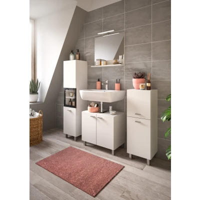 Abbildung von welltime Badmöbel Set &quot;Tampa, Breite 137cm, 4 teilig&quot;, (4 St.), Waschbeckenunterschrank, Spiegel, Hochschrank, Midischrank