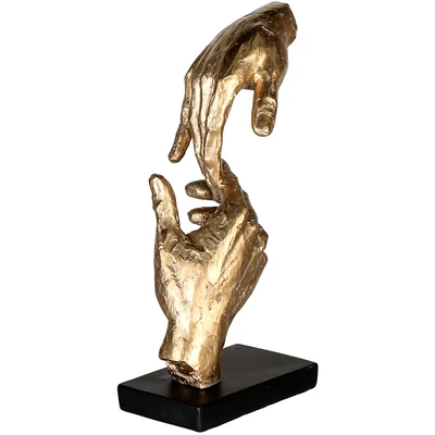 Abbildung von Casablanca by Gilde Dekofigur &quot;Skulptur Two Hands, gold/schwarz&quot;, Dekoobjekt, Höhe 29, Hände, mit Spruchanhänger, Wohnzimmer