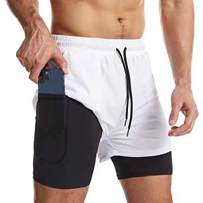 Abbildung von Danfiki Laufshorts Herren Kurze Sporthose Kurz mit Tasche Laufhose Kurzmit Taschen Hosen Fitness
