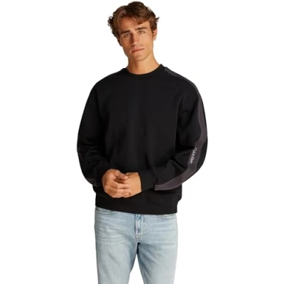 Abbildung von Calvin Klein Jeans LOGO TAPE CREW NECK Sweatshirt, Herren, Größe: XXL, Black