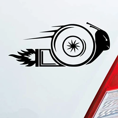 Abbildung von Hellweg Druckerei Turboschnecke Schnecke Rennschnecke Race Auto Aufkleber Sticker Heckscheibenaufkleber