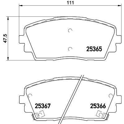 Abbildung von TEXTAR 2536501 Bremsbelagsatz mit akustischer Verschleißwarnung KIA: Picanto II, Kasten / Schrägheck