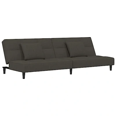 Abbildung von vidaXL Sofa Schlafsofa 2 Sitzer mit Kissen Dunkelgrau Samt