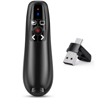 Abbildung von 2 in1 USB Type C Wireless Presenter für Präsentationen Fernbedienung Laptop Powerpoint, 2.4GH Präsentation Präsentator Pointer Präsentationspointer Windows Mac