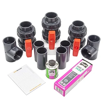 Abbildung von Premium Pool Bypass Set 50 mm I für Wärmepumpen Kit mit 12 Teilen bm150