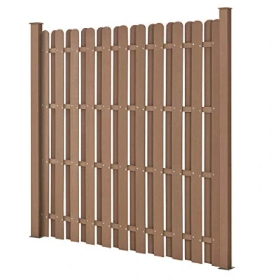 Abbildung von neu.holz WPC Gartenzaun 185x193cm Braun Sichtschutz Windschutz Lamellenzaun Zaun