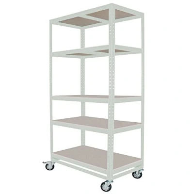 Abbildung von Regaltransportwagen, BxTxH 900x500x1905 mm, lichtgrau, Tragkraft 200 kg