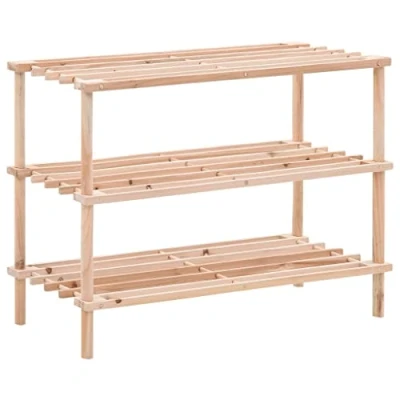 Abbildung von vidaXL Tannenholz Massiv Schuhregal 3 Ebenen Schuhablage Schuhständer Holzregal Regal Standregal Schuhschrank Schuhaufbewahrung Steckregal