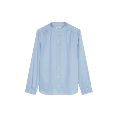 Abbildung von Marc O&#039;Polo Stehkragen Relaxed AUS Softem Hemdbluse, Damen, Größe: 34, Fresh sky