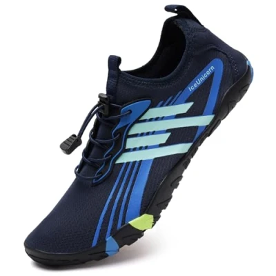Abbildung von IceUnicorn Strandschuhe Badeschuhe Damen Herren Schwimmschuhe Aquaschuhe Sommer Schnell Trocknend Surfschuhe(D Nary,38EU)