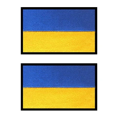 Abbildung von 2 St. Ukraine Flagge Patch Taktisch Ukrainisch Nationales Emblem, Bestickter Aufnäher mit Verschluss, Militär Bänder für Rucksäcke Kleidung Taschen Uniform Weste Jersey Reisen