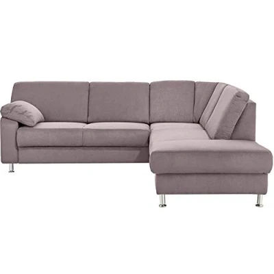 Abbildung von Cavadore Ecksofa Belfast mit Ottomane rechts / Polsterecke Federkern 243 x 88 218 Mikrofaser Anthrazit