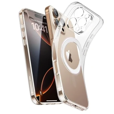 Abbildung von ESR für iPhone 16 Pro Max Hülle, kompatibel mit MagSafe, Kameraschutz, stoßfeste dünne widersteht Vergilbung und Kratzern, magnetische Handyhülle Max, Klar