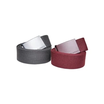 Abbildung von Urban Classics 2 PACK Gürtel, Herren, Größe: L/XL, Bordeaux charcoal