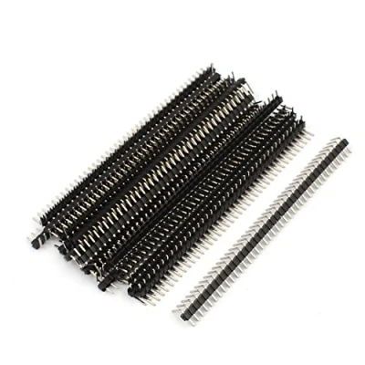 Abbildung von sourcing map 18 STK rechten Winkel 40 Pin 2,54 mm Einreihige Stiftleiste Strip PCB Steckverbinder de