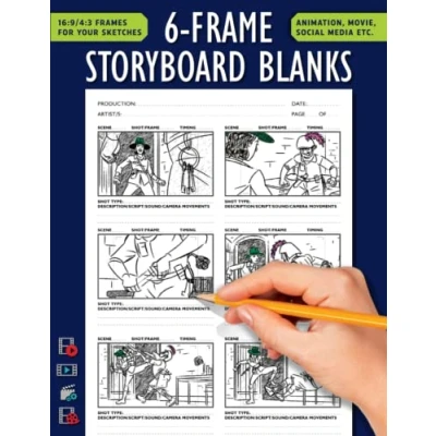 Abbildung von Blank Storyboard 6 frames: Template Panel Pages for Storytelling &amp; Layouts with 16:9 Story Board Frames
