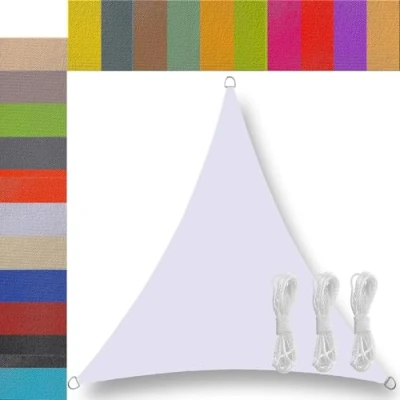 Abbildung von Ufamiluk sonnensegel dreieckig wasserdicht 2x2x2m Balkon Regenschutz 95% UV Schutz Windschutz Überdachung Plane für Garten Terrasse Outdoor Camping Patio Schwimmbad Weiß