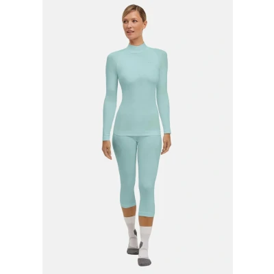 Abbildung von FALKE Damen Baselayer Shirt Warm Turtleneck W L/S SH Funktionsmaterial schnelltrocknend 1 Stück, Grün (Jade 7439) neu umweltfreundlich, XS