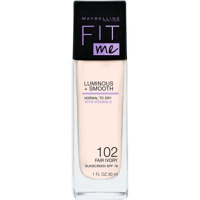 Abbildung von Maybelline Fit Me Luminous + Smooth Foundation 102 Fair Ivory