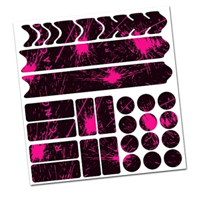 Abbildung von Fahrrad Rahmenschutz Kettenstreben Schutz Folie Aufkleber Rahmen Carbon MTB BMX Lackschutz R159 R161 (05 Racing Neon Pink)