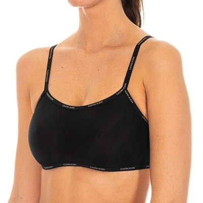 Abbildung von Calvin Klein Damen Bralette UN Back CLOS BH, Durchsichtig, Schwarz (Black 001), 80(Herstellergröße:S)
