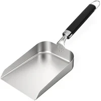 Abbildung von Weber Schaufel für Grillplatten Planchas, aus Edelstahl mit hohem Rand und ergnomischen Griff, spühlmaschinenfest Silber Schwarz (3400423)