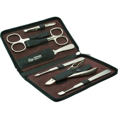 Abbildung von Erbe Collection siebenteiliges Manicure Set im Wasserb&uuml;ffel Lederetui 14,5 x 9,5 cm