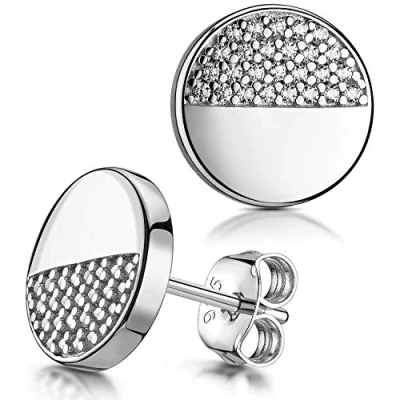 Abbildung von Materia Paar Ohrstecker Silber mit Zirkonia Steinen SO 452, 925 Sterling