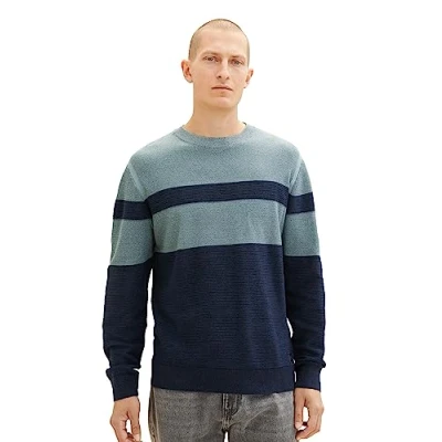 Abbildung von TOM Tailor Strickpullover, Herren, Größe: XXL, Teal navy multi structure