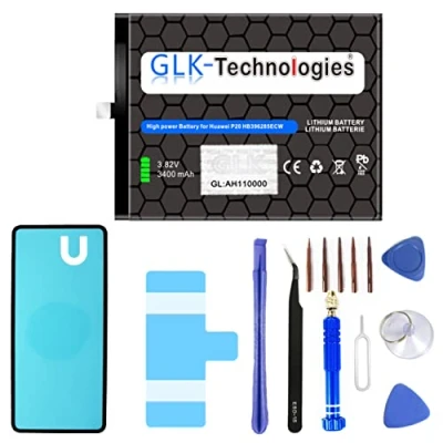Abbildung von High Power Ersatz Akku kompatibel mit Huawei P20 / Honor 10 GLK Technologies Battery accu 3400 mAh inkl. Profi Werkzeug Set Kit NUE