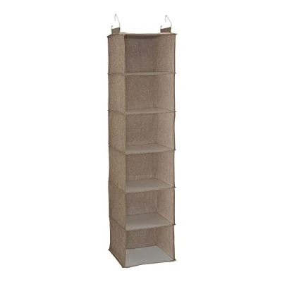 Abbildung von Household Essentials 6 Ablagen und Haken Hängeregal, Technisches Holz, Latte