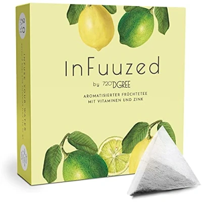 Abbildung von 720DGREE &quot;InFuuzed&quot; Geschmack Zitrone Limette 20 Beutel mind. 10 Liter Kein Zuckerzusatz, Ohne Kalorien Natürlich lecker für Deine Trinkflasche: Die Getränke Alternative zu Eistee, Limonade