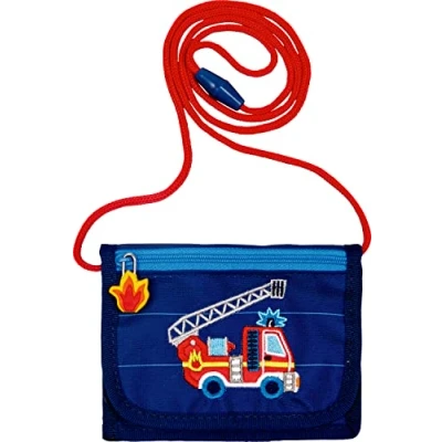 Abbildung von COPPENRATH DIE SPIEGELBURG Brustbeutel Feuerwehr (Wenn ich mal groß bin) blau Kindergarten Schule (Set, 1 tlg., 1), Außen und Innenmaterial recycelter Polyester