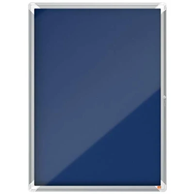 Abbildung von Nobo abschließbarer Schaukasten mit Filz Notiztafel, 9 x A4, Premium Plus, Blau, 1902556