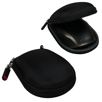 Abbildung von Hermitshell Travel Hart Eva Lagerung Tasche Schutz hülle Etui Tragetasche Beutel Compact Größen und karabiner für Logitech MX Anywhere 1 2 Gen Wireless Mobile Mouse Maus