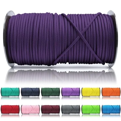 Abbildung von Ganzoo Paracord 550 Seil Violett Lila 4mm Schnur Typ 3, Nylon &amp; Polyester, ideal für Basteln von Hundeleine Halsband Armband/Camping Survival und Outdoor 100 Meter Allzweckseil 7 Innenstränge