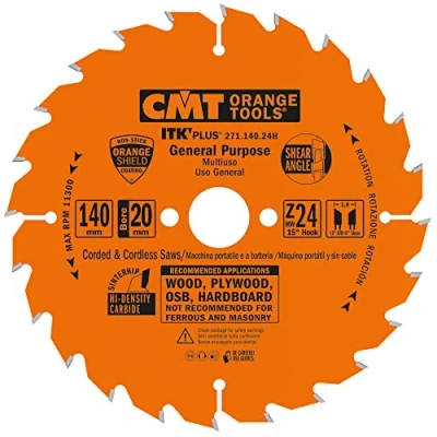 Abbildung von CMT ORANGE TOOLS 271.140.24H KREISSÄGEBLÄTTER ULTRA ITK HW 140X1.8/1.2X20 (+16) Z24 ATB+S