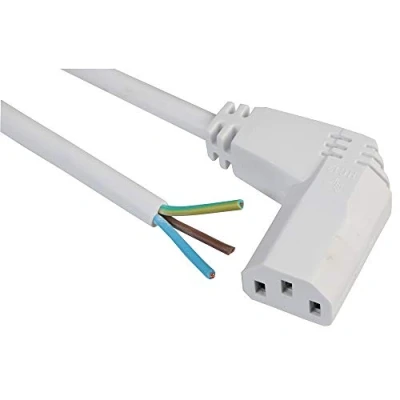 Abbildung von Pro Elec PE01035 Netzkabel, rechtwinklig, IEC C13 Buchse auf Enden, 1 m, Weiß