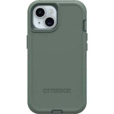 Abbildung von OtterBox Schutzhülle für iPhone 15, 14 und 13 Defender Series Forest Ranger (grün), bildschirmlos, robust langlebig, mit Anschlussschutz, inklusive Holster Clip Ständer