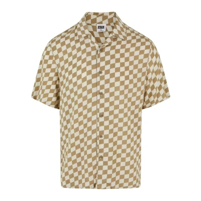 Abbildung von Urban Classics AOP Resort Hemd, Herren, Größe: XXL, Khakicheck