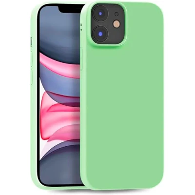 Abbildung von MyGadget Hülle kompatibel mit iPhone 11 robuste Handyhülle TPU Case Slim Silikonhülle Back Cover Kratzfest Schutzhülle matt Mint